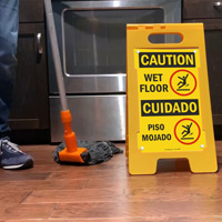 Standing Floor Sign for Wet Floor / Piso Mojado