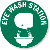 Eye Wash Station with Graphic Sign