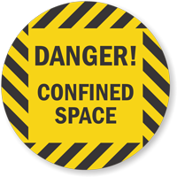 Danger confined space floor sign