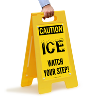 ICE Watch Your Step Caution Standing Floor Signs