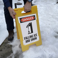 Falling ice and snow danger sign