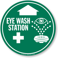 Eye wash station circular floor sign