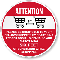 Social distancing shopping sign