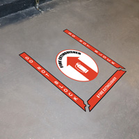 Floor Sign Kit: Fire Extinguisher Do Not Block