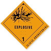 Explosive hazmat sign