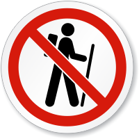 No Hiking Symbol ISO Prohibition Circular Sign