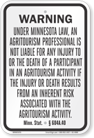 Minnesota Agritourism Liability Sign