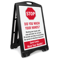 STOP Did You Wash Your Hands Sidewalk Sign