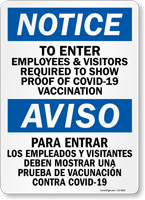 Bilingual Vaccine Site Signs