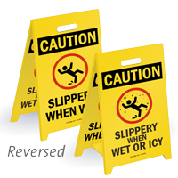 Caution Slippery When Wet/Icy Sign