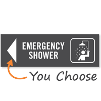 Emergency Shower Directional Engraved Sign