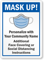 Mask Up Custom Face Covering Sign
