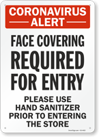 Use Hand Sanitizer Before Entering Face Mask Sign