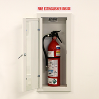 Fire extinguisher safety label for indoor use