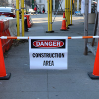 Construction Zone Barricade Sign