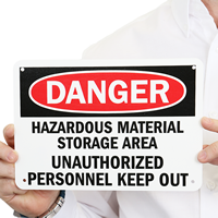 Danger Hazardous Material Authorized Personnel Sign