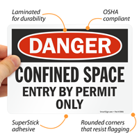 Safety Sign: Confined Space Permit Only