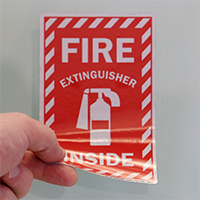 Fire Extinguisher Label Set With Symbol