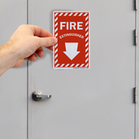Safety label set for fire equipment