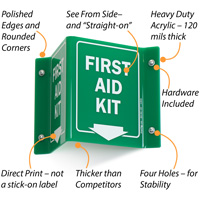 Safety sign indicating location of first aid kit
