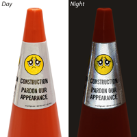 Construction Pardon Our Appearance Cone Message Collar Sign