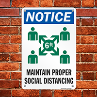 Notice for social distancing compliance