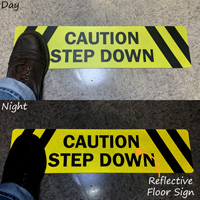 Caution - Step Down SlipSafe™ Floor Sign