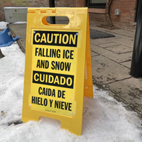 Caida de hielo y nieve falling ice and snow sign