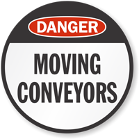 Anti-Skid Danger Floor Sign: Circular Moving Conveyors