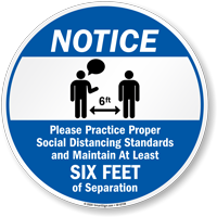 Social distancing notice floor sign