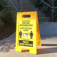 Floor sign for social distancing