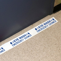 Blue floor tape for safety message