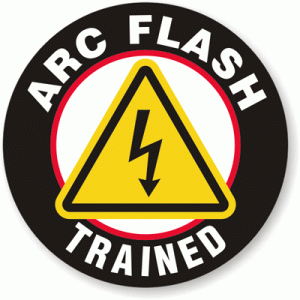 Arc Flash Trained hard hat sticker