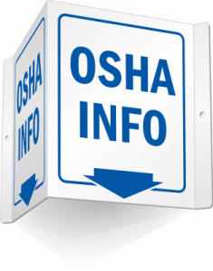 Projecting OSHA info sign
