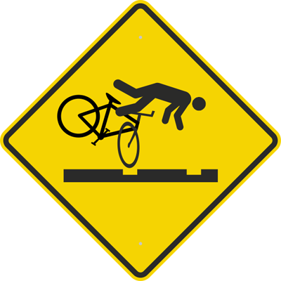 Graphic of man falling off bike