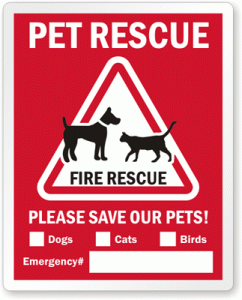 Pet fire rescue window decal