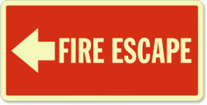 fire escape emergency sign