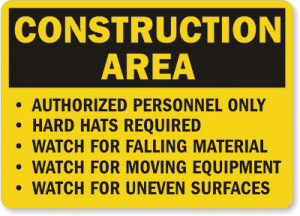 sign for construction safety culture