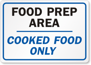 cooked food safety sign