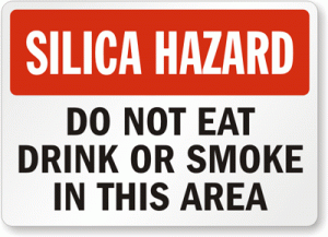 silica hazard sign