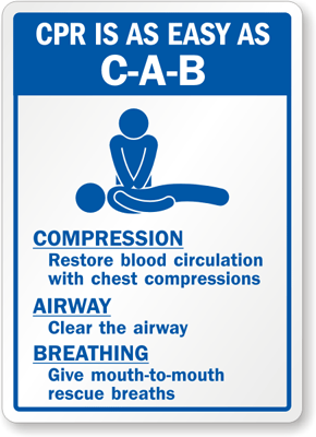 CPR instructions sign