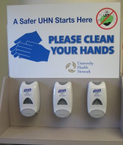 photo of hand sanitizing station