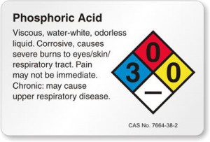 Phosphoric Acid NFPA Chemical Safety Label