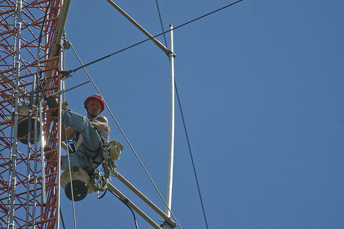 cell tower worker