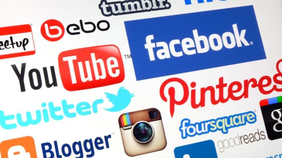A variety of social media logos