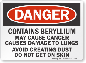 Beryllium Danger Sign