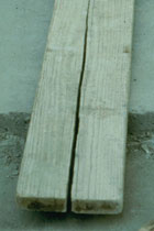 Scaffolding plank in broken condition