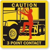 Caution 3-Point Contact Label