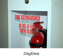 Fire extinguisher cabinet label