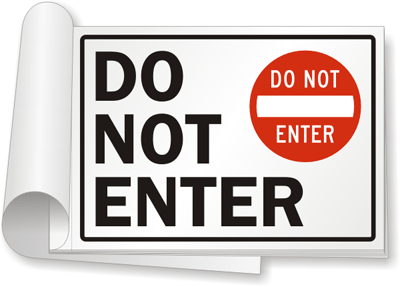 Do Not Enter Sign Book